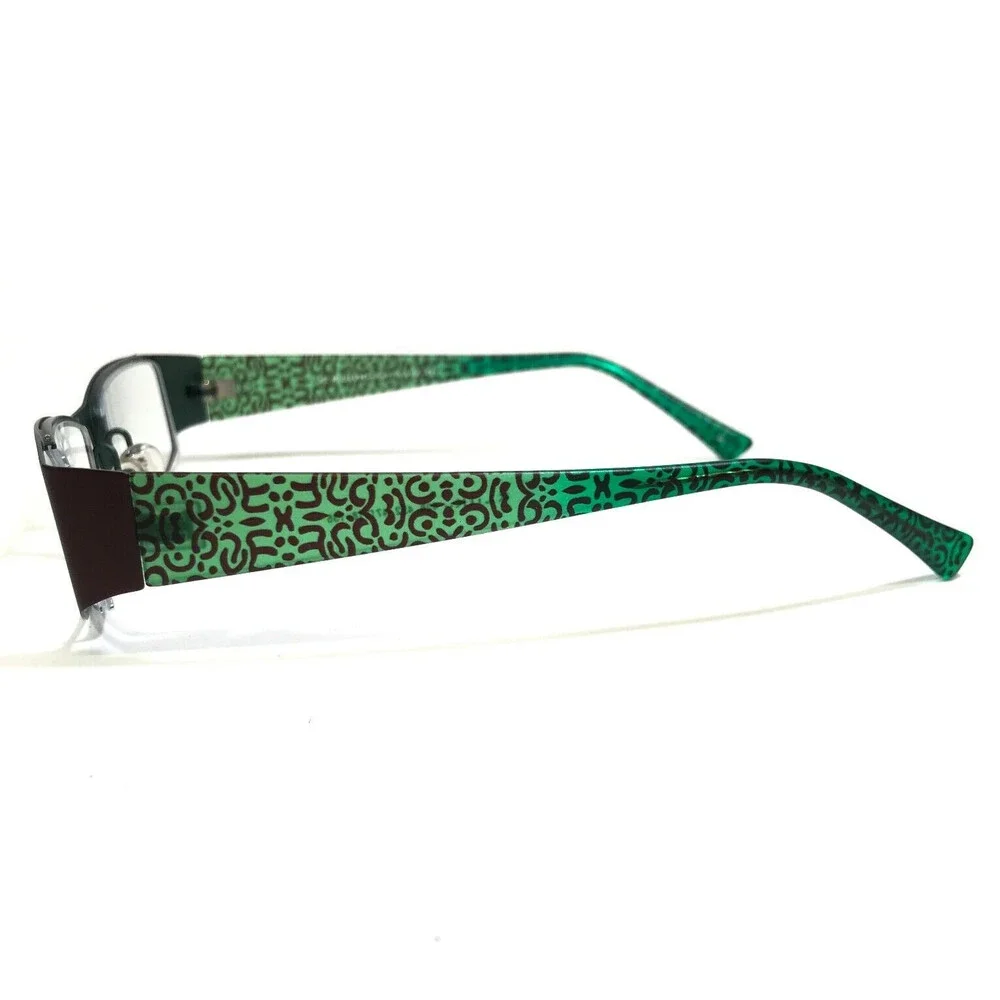 KLiiK Eyeglasses Frames 428 422 Brown Matte Green Rectangular Full Rim 47-16-135